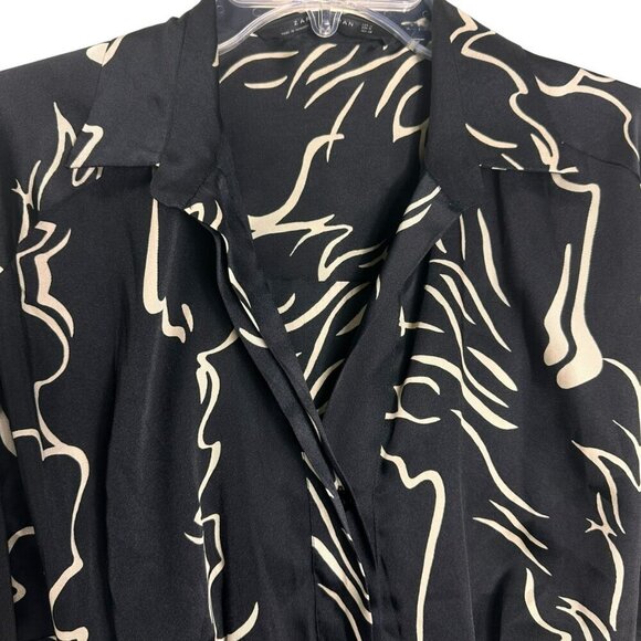 Zara Black White Abstract Print Tunic Midi Dress Size Medium‎ - Picture 5 of 14